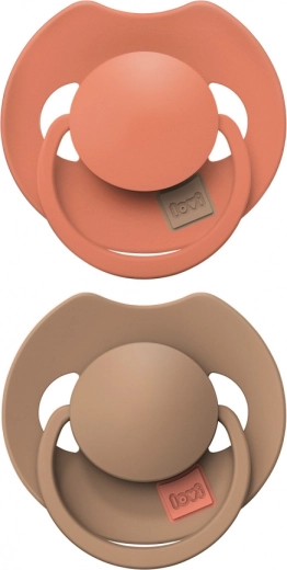 Silikonischer dynamischer Schnuller LOVI PRIME 18m+ Granola/Orange, 2 Stk.