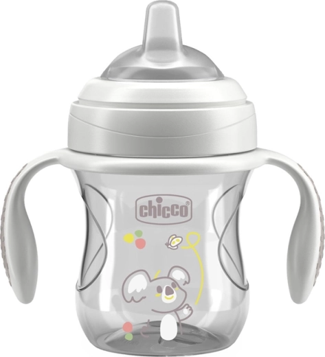Chicco Lernbecher Transition mit Griffen grau 200 ml 4M+