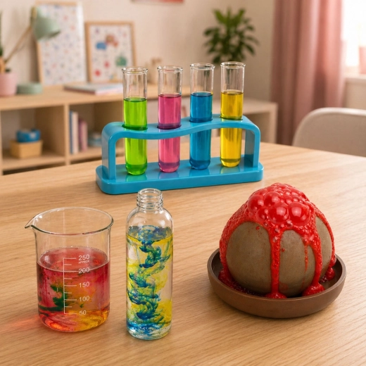 Effektvolles Experiment „ausbrechender Vulkan“