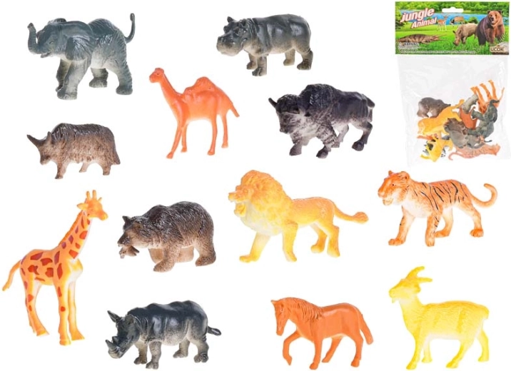 Set Safari-Tiere 5–7 cm, 12 Stück im Beutel