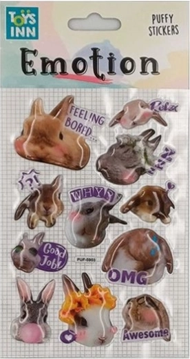Stnux Puffy-Sticker „Emotionen – Häschen“