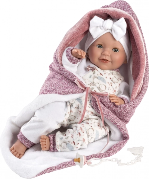 Llorens New Born blinzelnde realistische Puppe mit Geräuschen 42 cm