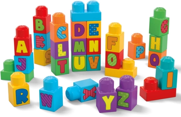 30 Teile für erste Bauwerke und das Lernen von Buchstaben