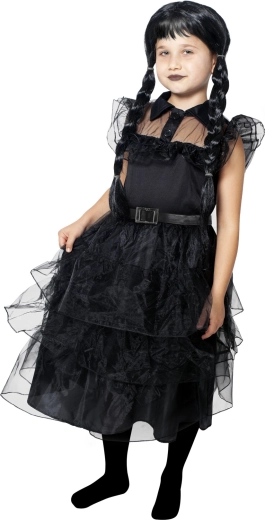 Gothic-Kleid mit Rüschen und mehrlagigem Rock