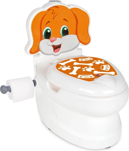 Kinder-Töpfchen in Toilettenform „Hund“ mit Spülgeräusch und Toilettenpapierhalter