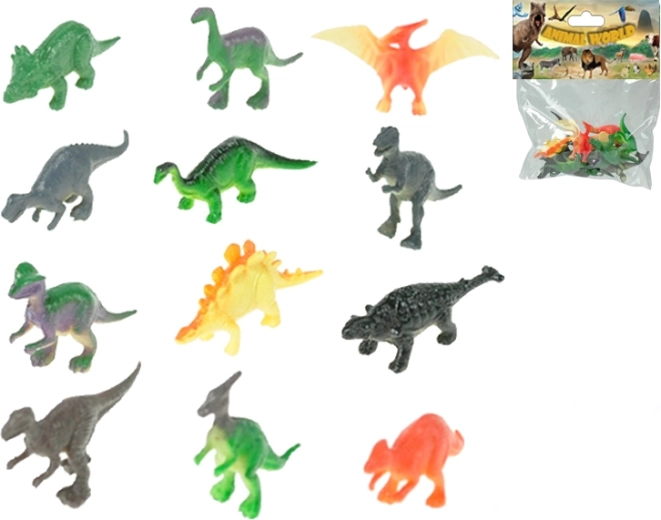 Set aus Dinosaurierfiguren 5 cm, 12 Arten, 12 Stück im Beutel