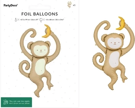Folienballon Affe Mix 51 × 88 cm