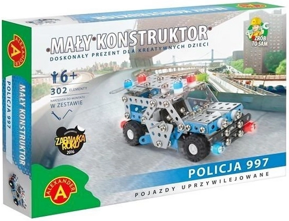 Mały Konstruktor Polizei – Metall-Bausatz für ein Polizeifahrzeug