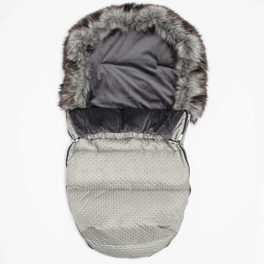 Winter-Fußsack mit Fleece New Baby Lux, grau