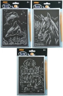 Kratzbilder Silber A5, Motivmix, 24 Stück im Box-Set