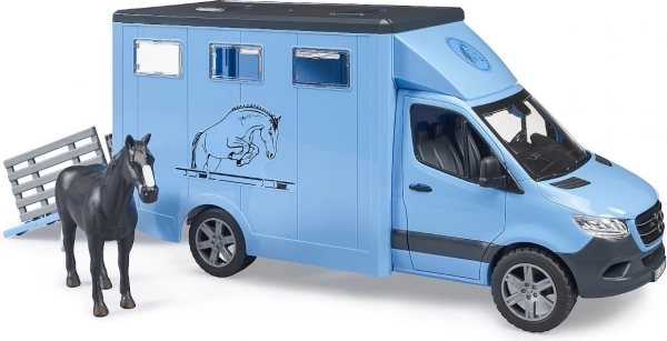 Bruder Mercedes‑Benz Sprinter Pferdetransporter mit Figur