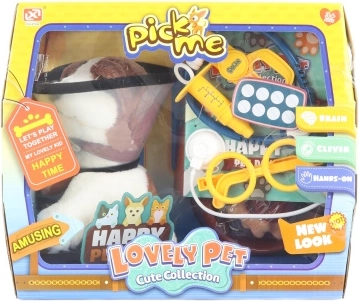 Tierarzt-Set für Kinder mit Plüschhund (18 cm)