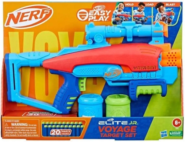 Nerf Elite Junior Voyager Target Set – Kinderpistole mit Darts und Zielen
