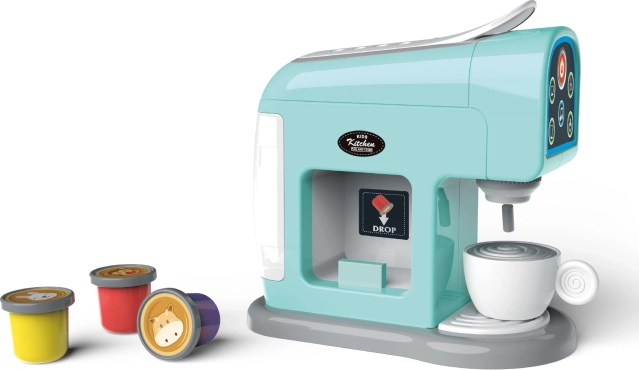 Kinder-Kaffeemaschine (Filterkaffeemaschine) mit Licht und Sound – Set – 1 Stück