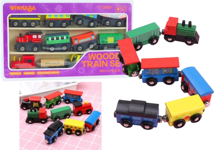 Holzzug mit Magneten - Set 12 Stk