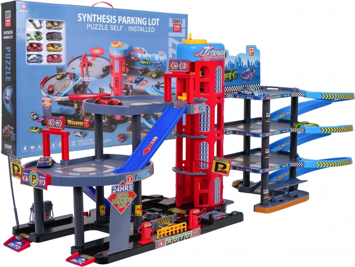 Mega-Parkhaus mit Autos