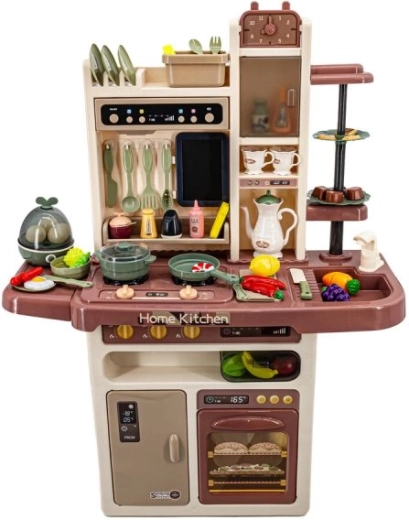 Realistische Küche mit Ofen, Kühlschrank und Spüle