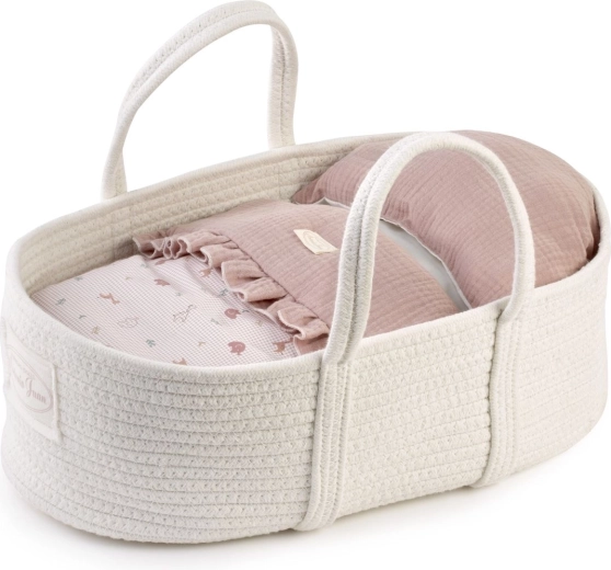Antonio Juan Moseskorb aus Baumwolle Savanna mit Bettwäsche für Babypuppen bis 42 cm