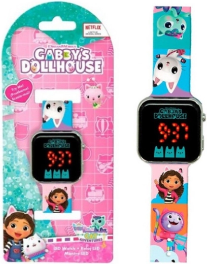 Kinder-LED-Uhr GABBY’S KATZENHAUS