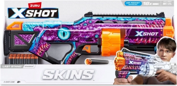 ZURU X-SHOT Skins Last Stand Enigma – Blaster für Schaumstoff-Darts (16 Darts)