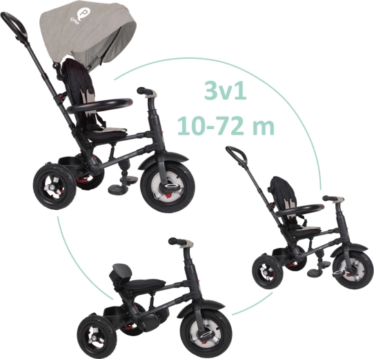 QPlay faltbares Dreirad Rito Air Gel grau