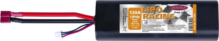 LiPo Racing LiPo-Batterie 7,4 V 5000 mAh 37 Wh im Hardcase-Gehäuse