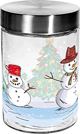 Glasdose für Gebäck TORO 1100 ml mit Schneemann