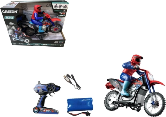 Stunt-RC-Motorrad 1:10 Rot mit Rauch- und Lichteffekten