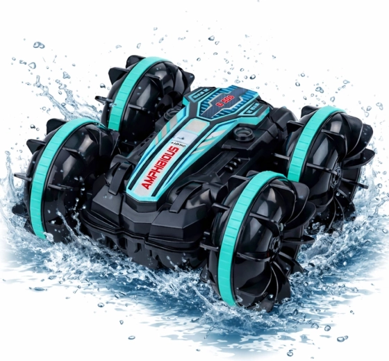 Echte amphibische Fahrt an Land und auf dem Wasser