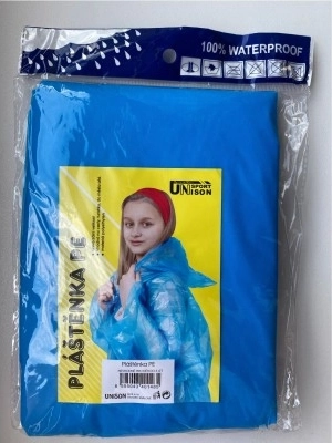 Polyethylen-Regenponcho, Einheitsgröße im Beutel 9×13 cm
