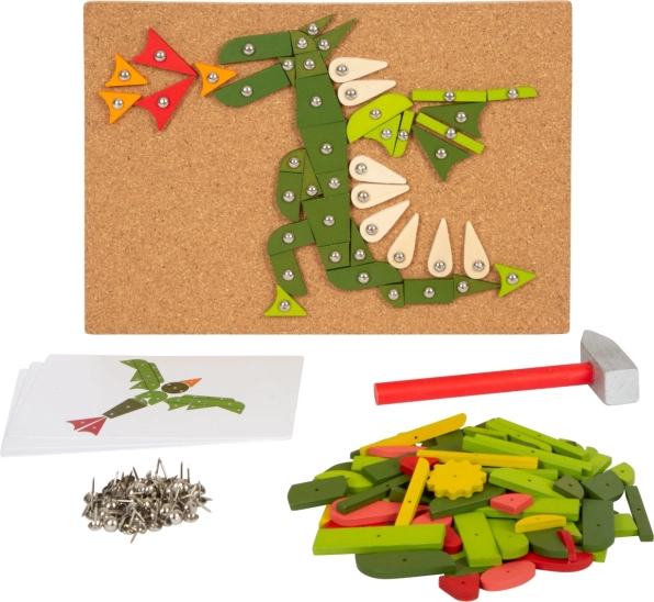 Hammering-Spiel für Kinder mit Pflanzen- und Tiermotiven