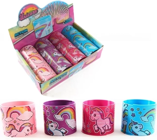 Slinky-Feder mit Einhornmotiv im Verkaufsdisplay (12 Stk.)