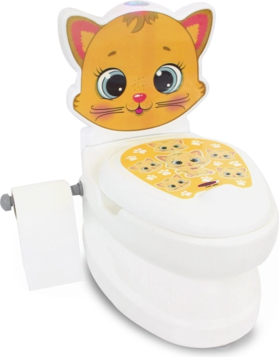 JAMARA Kinder-Töpfchen Kätzchen mit Spülgeräusch und Toilettenpapierhalter