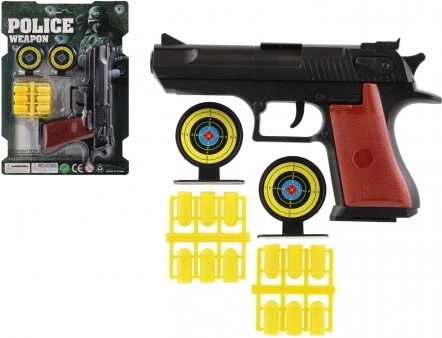 Plastik-Korkenpistole mit Munition und Zielscheiben 17 cm