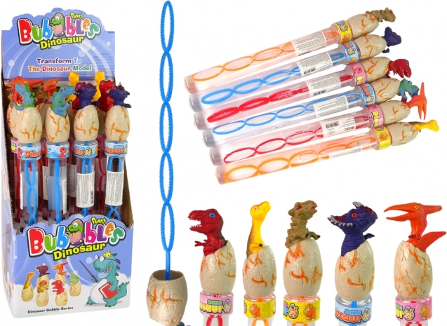 Seifenblasenstab mit Dinosauriermotiv 34 cm – verschiedene Farben