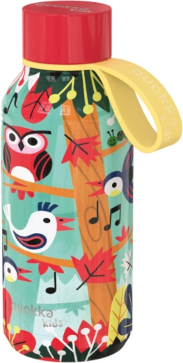 Edelstahl-Thermoflasche Quokka Kids Solid Birds mit Trageschlaufe 330 ml