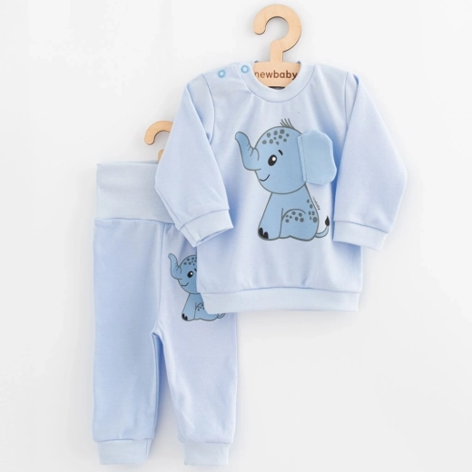 Baby-Set T-Shirt und Jogginghose New Baby Happy Elephant blau 56 (0–3 Monate)