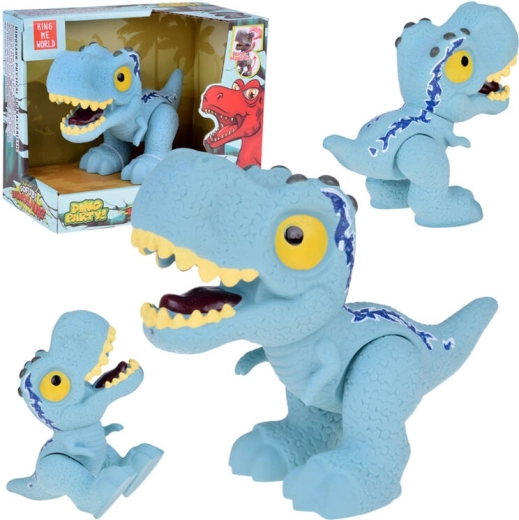 Blaue Velociraptor-Dinosaurierfigur mit beweglichen Gliedmaßen