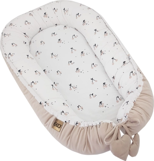 EKO Babynest aus Baumwolle, Velvet, Cherry 90 × 60 cm