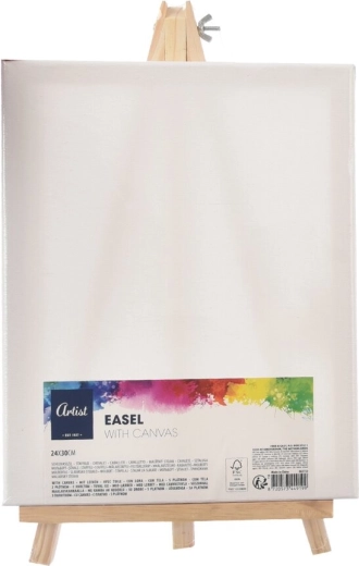 Malleinwand mit klappbarer Tischstaffelei 23 × 30 cm