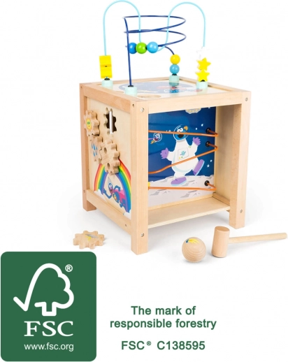 Aktiver hölzerner Motorik-Würfel für Kinder