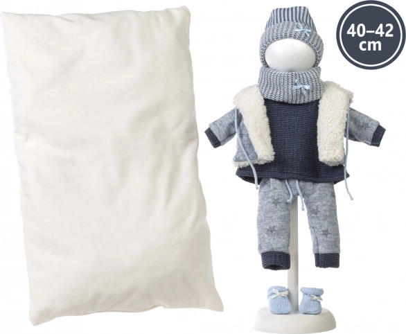Llorens Outfit für Puppe New Born 40–42 cm, 6‑teiliges Set mit beidseitigem Kissen