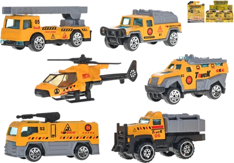 Metallische Baufahrzeuge 7–8,5 cm – Set mit 18 Stück