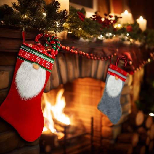 Weihnachtlicher Wichtel-Strumpf 45 cm – 1 Stück