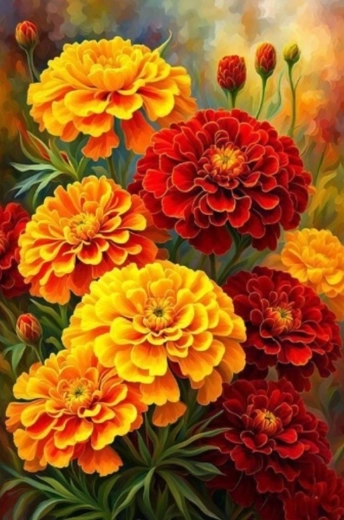 Malen nach Zahlen – Blumen 40 × 50 cm auf Leinwand