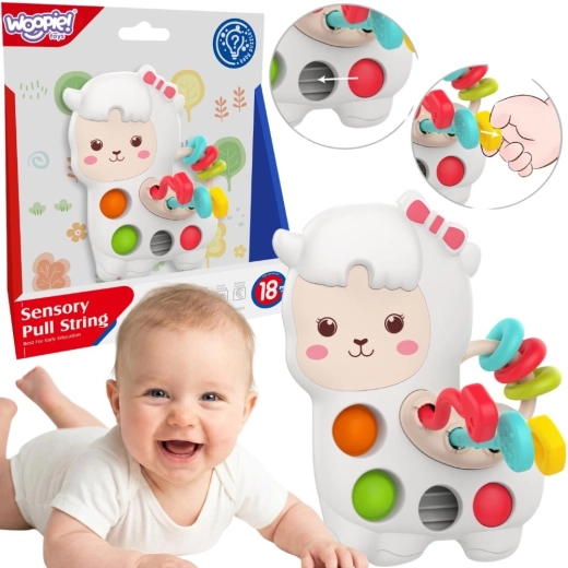 Woopie Baby sensorisches Montessori-Manipulationsspielzeug Lama 3-in-1 18M+
