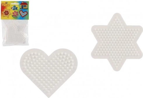 Bügelperlen-Steckplatten Hama MIDI – Stern und Herz, Kunststoff, 2 Stk.