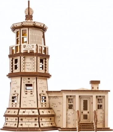 Ugears 3D mechanisches Holzpuzzle Leuchtturm Split Rock