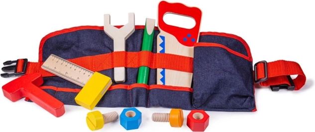 Bigjigs Toys Holzwerkzeug am Kinderwerkzeuggürtel