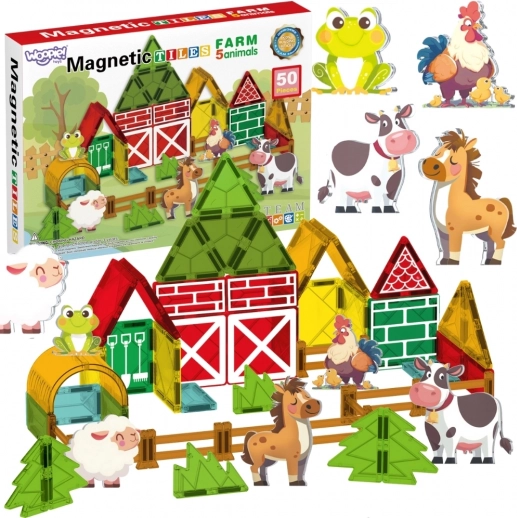 Magnetische Konstruktionsspielsteine 7,5 cm Bauernhof 30 Teile Woopie